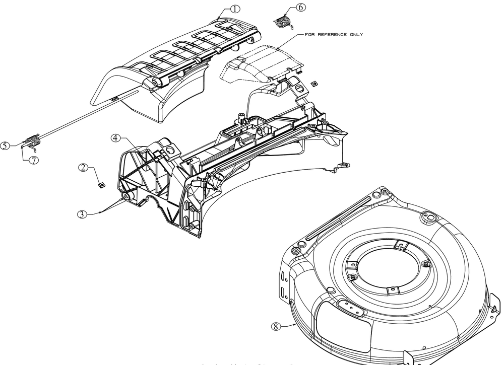 Deck Assembly Diagram and Parts List for SC500EZ (12ACC6S6756)(2016) Cub Cadet Lawn Mower